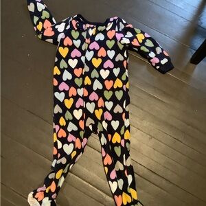 Colorful Heart Patterned Kids One Piece